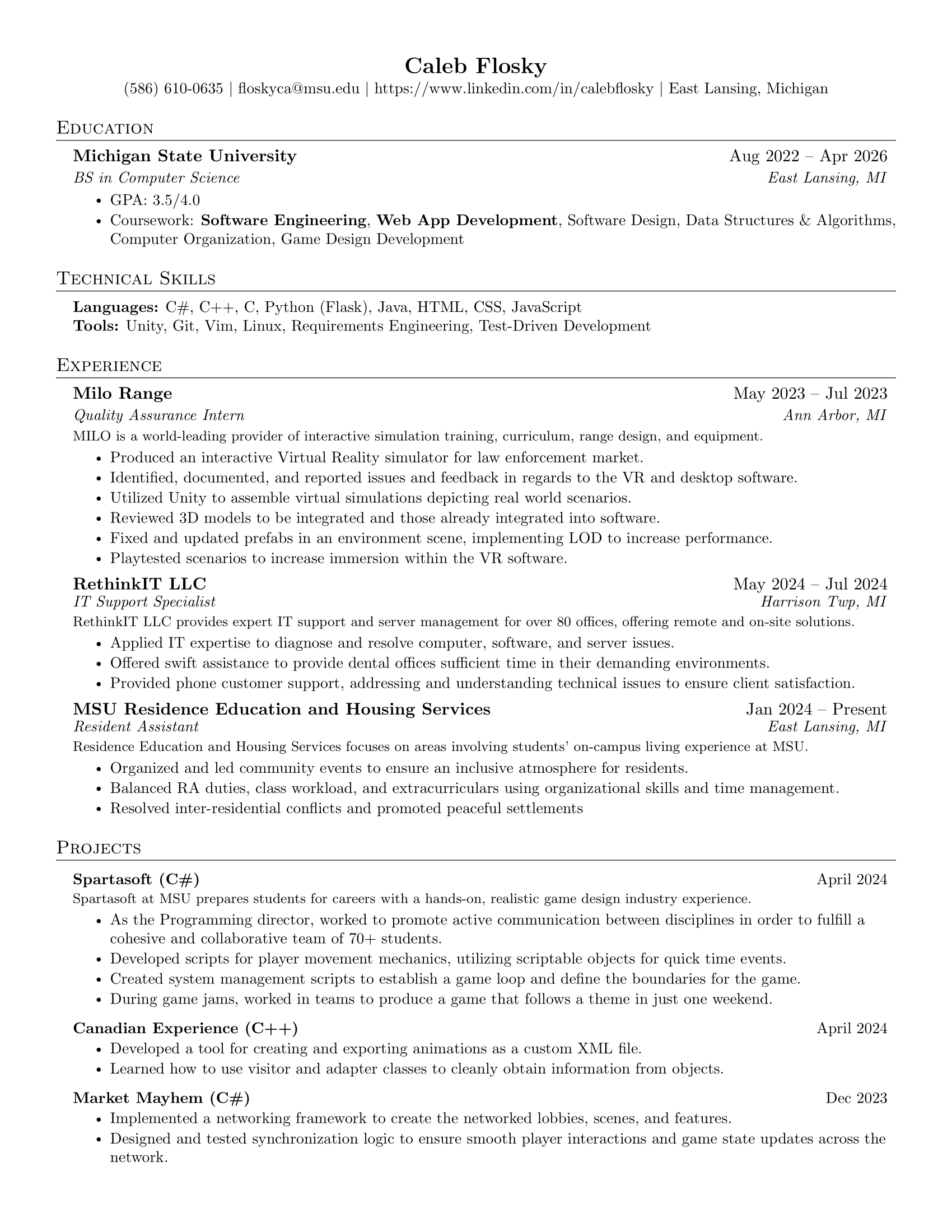 Computer Science Resume